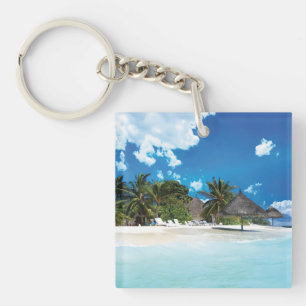 Exotischer Strand Schlüsselanhänger