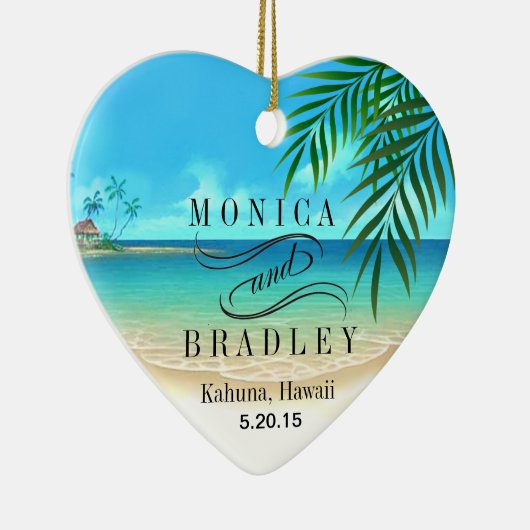 Exotischer Strand-tropische Hochzeit in Urlaubsort Keramikornament (Rechts)