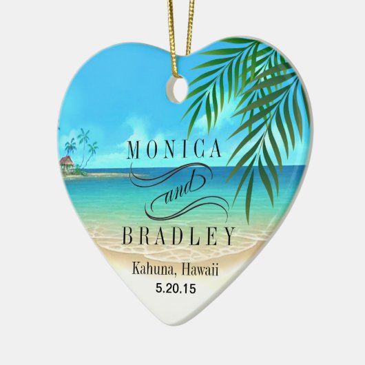 Exotischer Strand-tropische Hochzeit in Urlaubsort Keramikornament (Links)