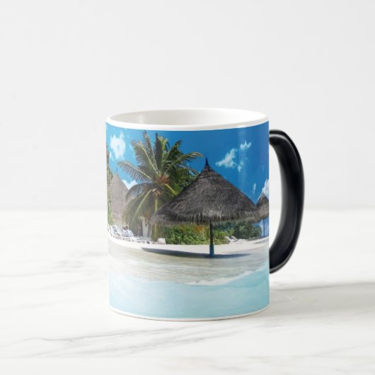 Exotischer Strand Verwandlungstasse (VorderseiteRechts)