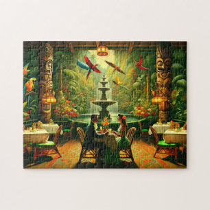 Exotischer Tiki-Raum Tropischer Dschungel-Date-Abe Puzzle