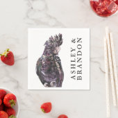 Exotischer tropischer Lila Papagei mit Namen Serviette (Beispiel)