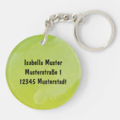 Exotischer Tucan mit Aquarell Hintergrund grün Schlüsselanhänger (Rückseite)