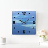 Exotischer Vintager Quadratische Wanduhr (Zuhause)