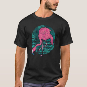 Exotischer Vogel Retro Tropischer Rosa Flamingo T-Shirt