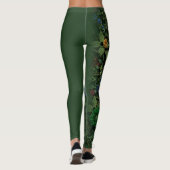 Exotischer Wald-Blumen-Monogramm-Ästhetik-Wrap Leggings (Rückseite)