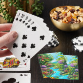 Exotischer Wald mit Wasserlauf Spielkarten (In Situ)