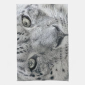 Exotischer weißer Schnee-Leopard Küchentuch (Vertikal)