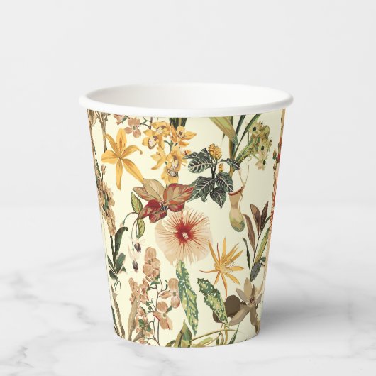 Exotisches abstraktes Dschungelbild. Pappbecher (Vorderseite)