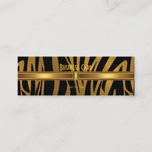 Exotisches afrikanisches Zebra Gold mit Visitenkar Mini Visitenkarte (Vorderseite)
