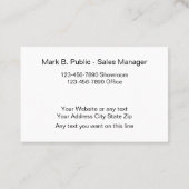 Exotisches Auto-Händler-Sport-Auto Visitenkarte (Rückseite)