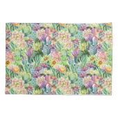 Exotisches blühendes Aquarell-Kaktus-Muster Kissenbezug (Rückseite-Links)