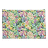 Exotisches blühendes Aquarell-Kaktus-Muster Kissenbezug (Rückseite-Rechts)