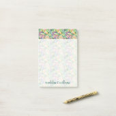 Exotisches blühendes Aquarell-Kaktus-Muster Post-it Klebezettel (Auf Schreibtisch)