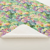 Exotisches blühendes Aquarell-Kaktus-Muster Sherpadecke (3/4)