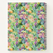 Exotisches blühendes Kaktmuster Notizbuch (Rückseite)