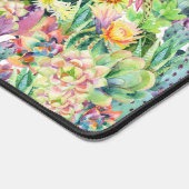 Exotisches blühendes Kaktmuster Schreibtischunterlage (Ecke)