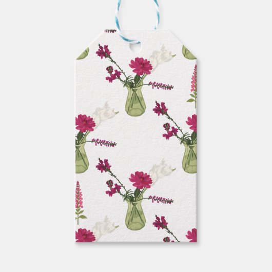 Exotisches Blumenarrangement im Glas Geschenkanhänger (Vorderseite)