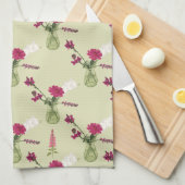 Exotisches Blumenarrangement im Glas Geschirrtuch (Viertel Falte)