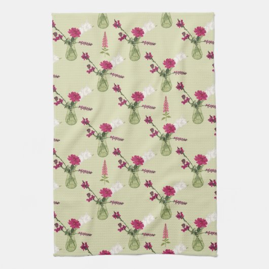 Exotisches Blumenarrangement im Glas Geschirrtuch (Vertikal)