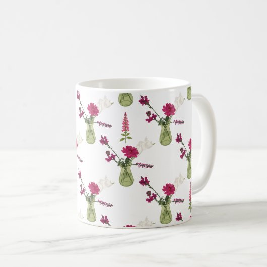 Exotisches Blumenarrangement im Glas Kaffeetasse (VorderseiteRechts)