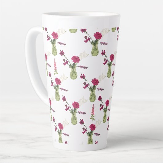 Exotisches Blumenarrangement im Glas Milchtasse (Linke Ecke)