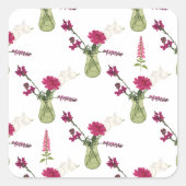 Exotisches Blumenarrangement im Glas Quadratischer Aufkleber (Vorderseite)