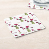 Exotisches Blumenarrangement im Glas Rechteckiger Pappuntersetzer (angewinkelt)