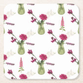 Exotisches Blumenarrangement im Glas Rechteckiger Pappuntersetzer (Vorderseite)