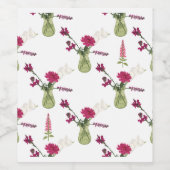 Exotisches Blumenarrangement im Glas Weinetikett (Einzelnes Label)