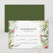 Exotisches Blumendesign RSVP Karte (Vorne/Hinten)