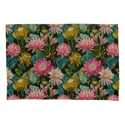 Exotisches Blumenmuster BOHO Chic Tropisches Blatt Kissenbezug (Vorderseite)