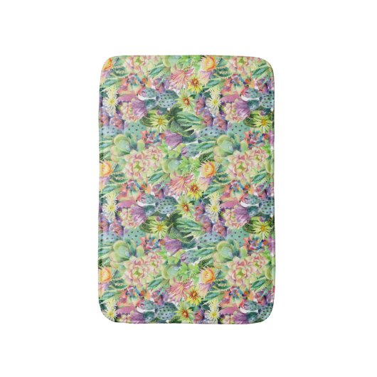 Exotisches Blütenmuster Badematte (Vorderseite Vertikal)