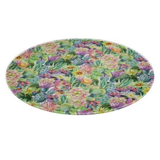 Exotisches Blütenmuster Schneidebrett (Ecke)