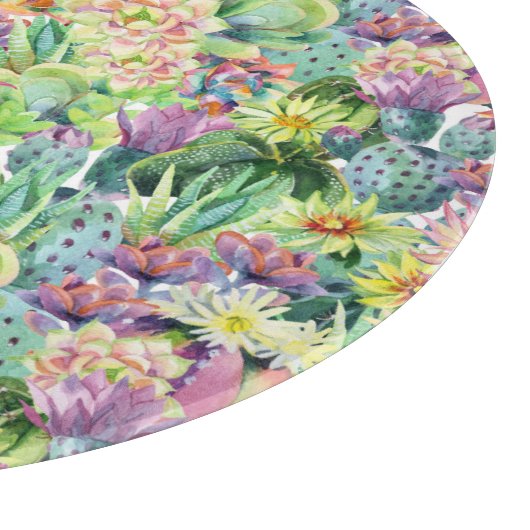 Exotisches Blütenmuster Schneidebrett (Ecke)