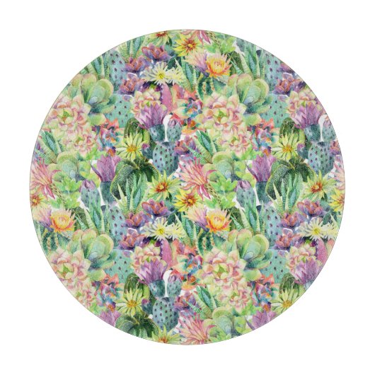 Exotisches Blütenmuster Schneidebrett (Vorderseite)