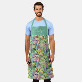 Exotisches Blütenmuster Schürze (Getragen)