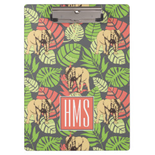 Exotisches der Dschungel-Blätter-und Elefant-  Klemmbrett