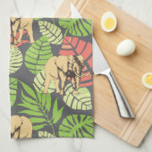 Exotisches Dschungel-Blätter und Elefanten Küchentuch (Viertel Falte)