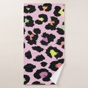 exotisches farbenfrohes wildes Leopardendesign han Badehandtuch