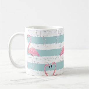 Exotisches Flamingo-Gestreiftes Hintergrundmuster Kaffeetasse