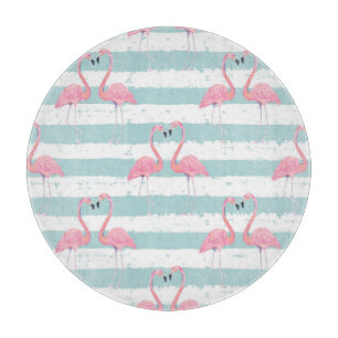Exotisches Flamingo-Gestreiftes Hintergrundmuster Schneidebrett