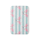 Exotisches Flamingo-Streifenhintergrundmuster Badematte (Vorderseite Vertikal)