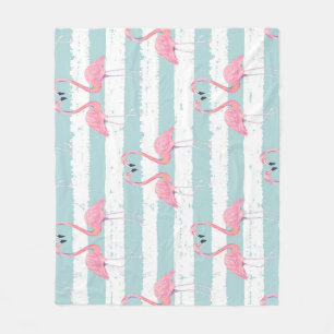 Exotisches Flamingo-Streifenhintergrundmuster Fleecedecke