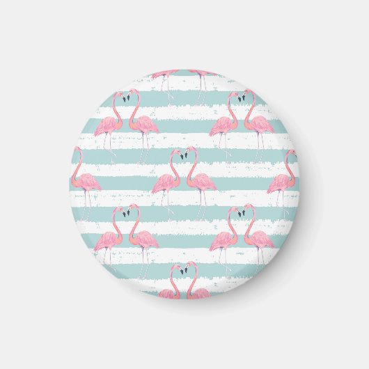 Exotisches Flamingo-Streifenhintergrundmuster Magnet (Vorne)