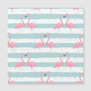 Exotisches Flamingo-Streifenhintergrundmuster Magnetkarte