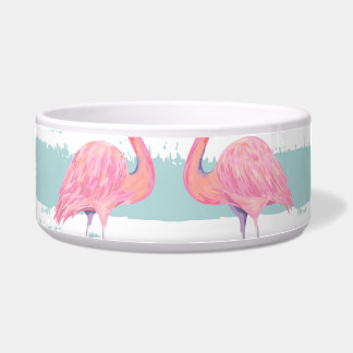 Exotisches Flamingo-Streifenhintergrundmuster Napf