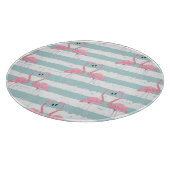 Exotisches Flamingo-Streifenhintergrundmuster Schneidebrett (Ecke)