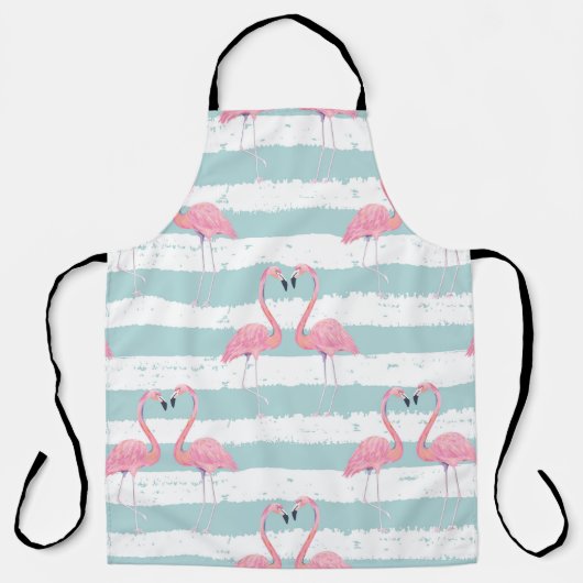 Exotisches Flamingo-Streifenhintergrundmuster Schürze (Vorderseite)