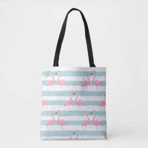 Exotisches Flamingo-Streifenhintergrundmuster Tasche